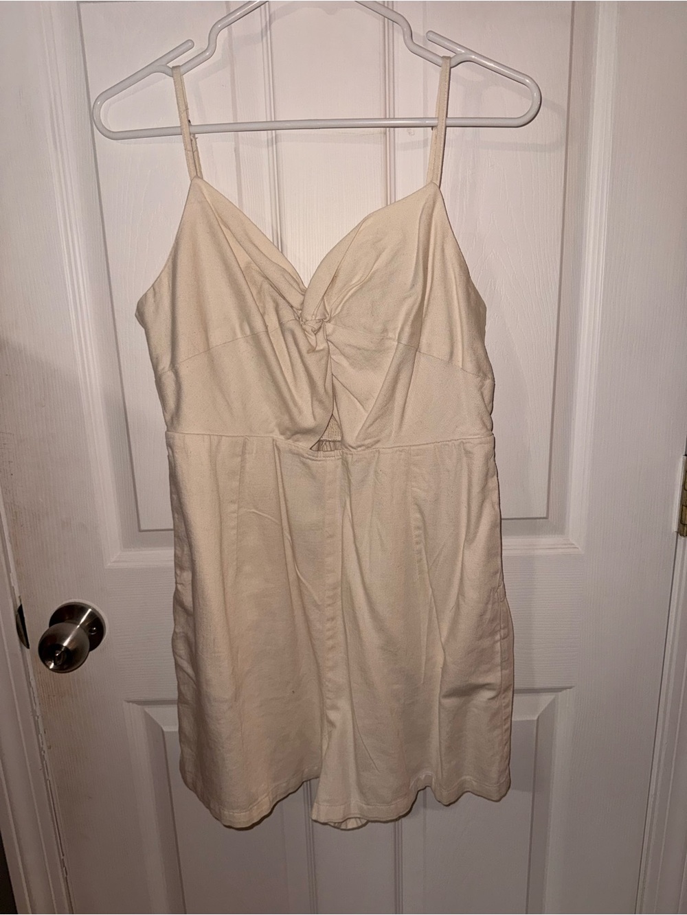 Old Navy Cream Twist-Front Romper with Spaghetti Straps